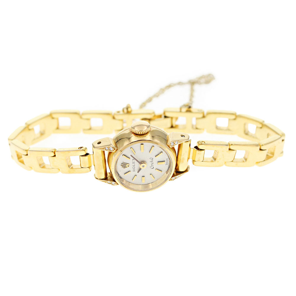 ROLEX Orchid 2238 K18YG Cal.1401 Lug Diamond Hand Winding Ladies Watch_863183