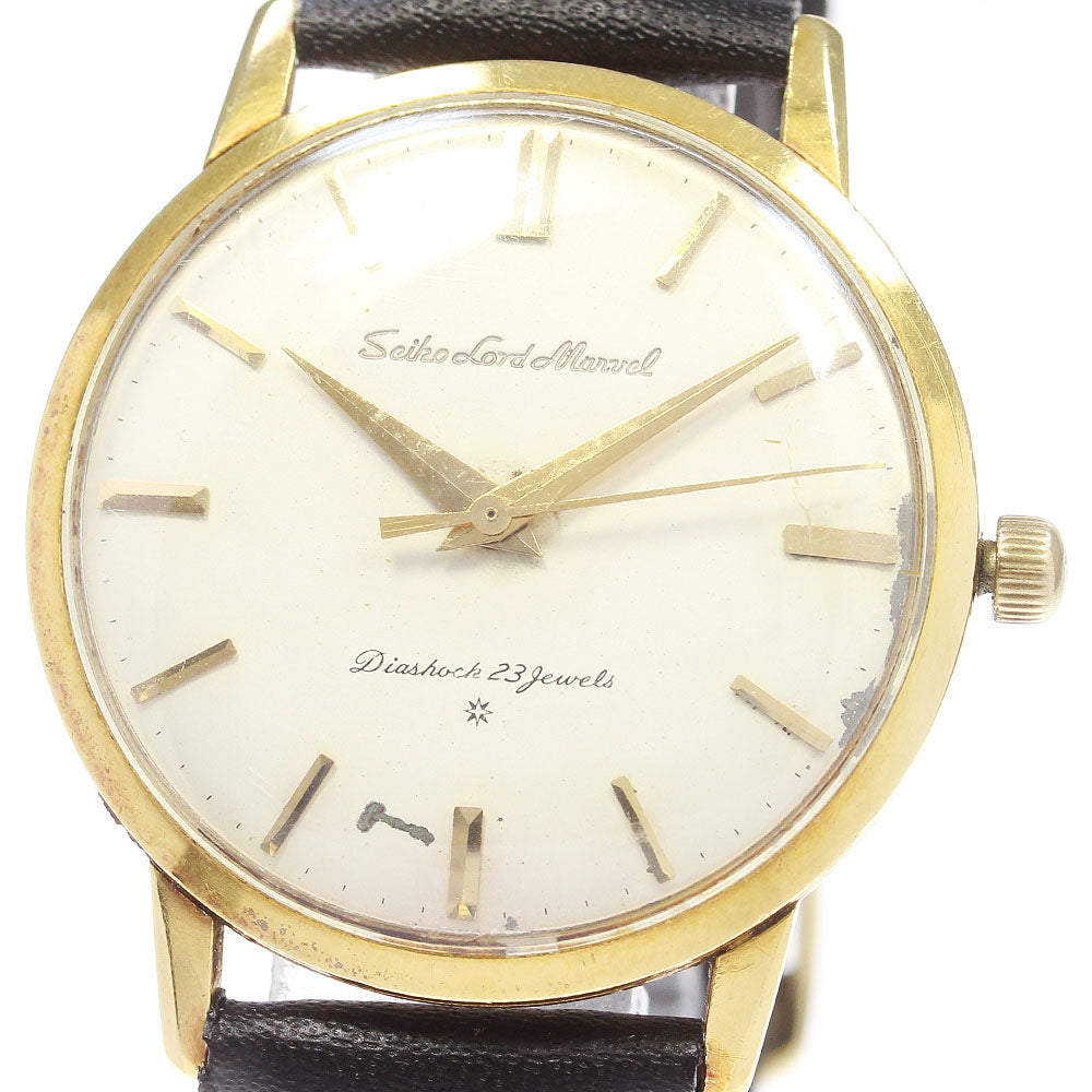 SEIKO K18YG Vintage Silver Dial Hand Winding Men's Watch_863192