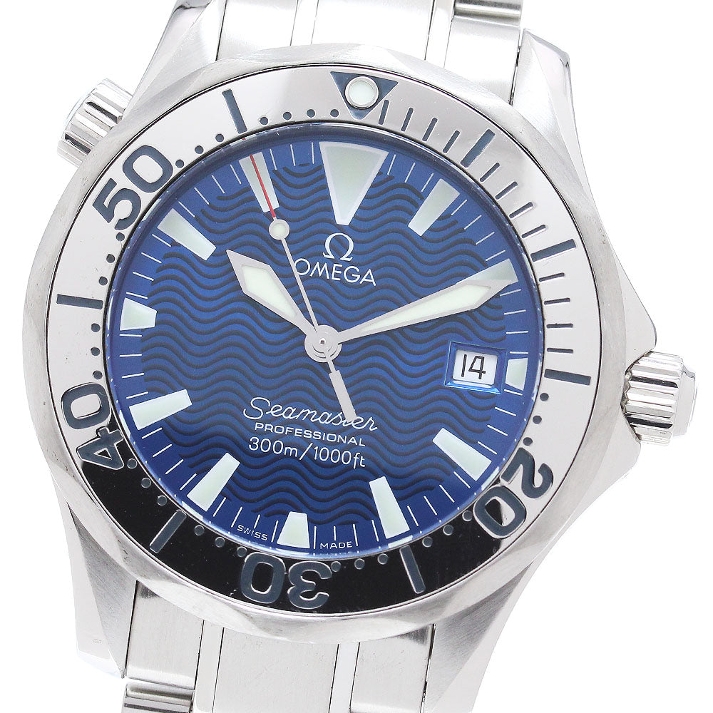 OMEGA Seamaster300 2263.80 Date Blue Dial Quartz Boy's Watch_863194