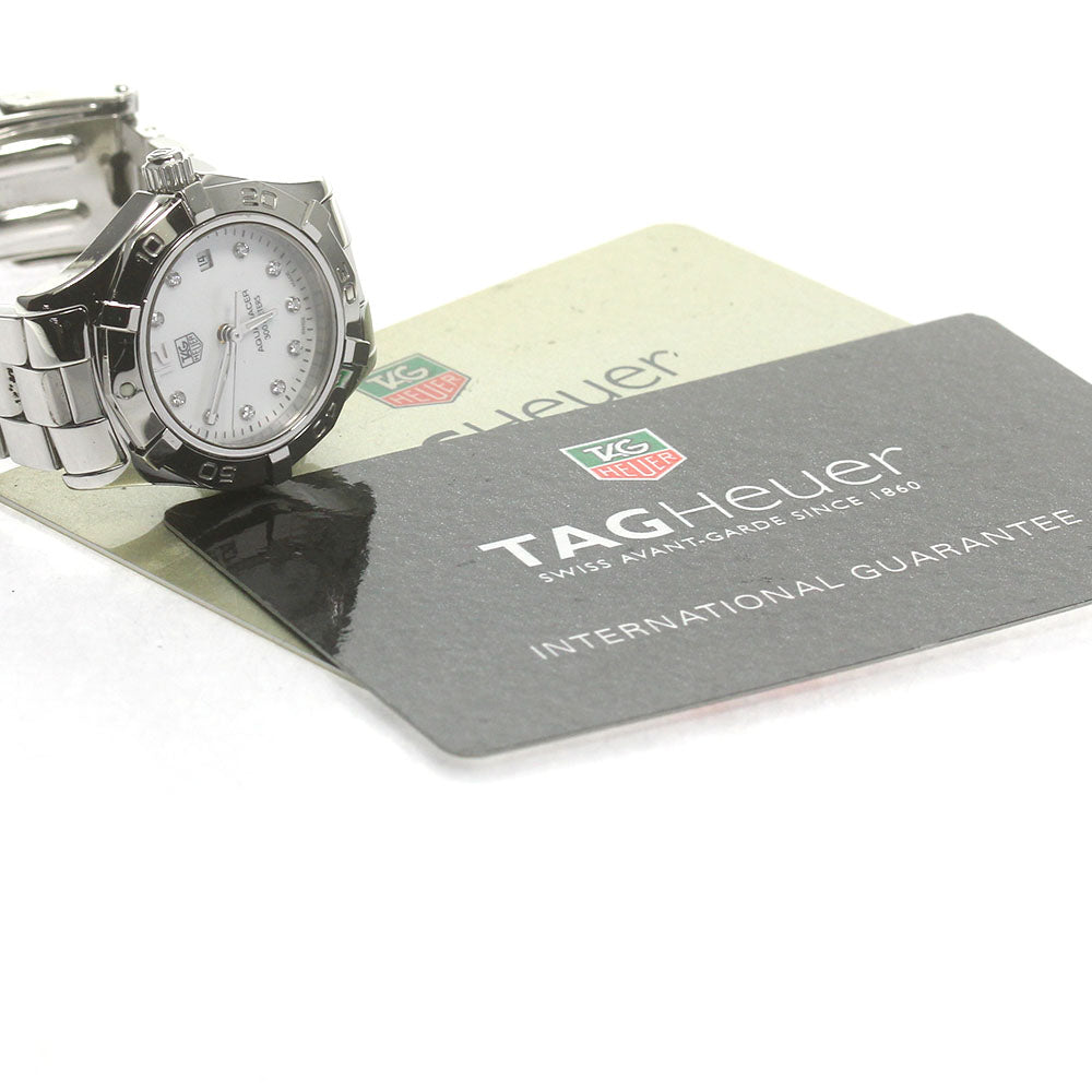 TAG HEUER Aqua racer WAF1415.BA0813 10P diamond date White shell Dial Quartz Ladies Watch_863215
