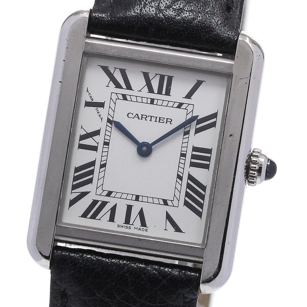 CARTIER Tank solo SM WSTA0030 Silver Dial Quartz Ladies Watch_863222