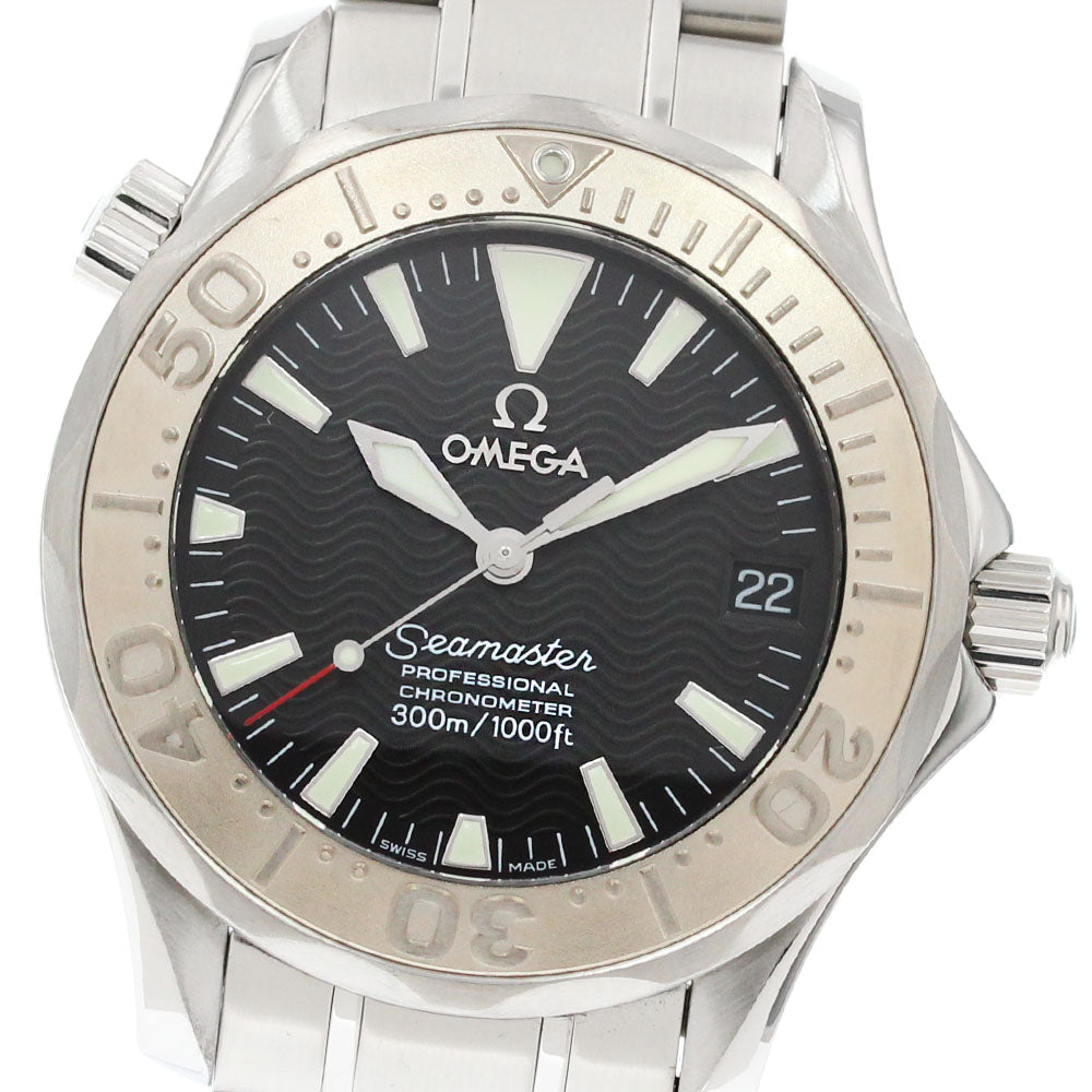 OMEGA Seamaster300 2236.50 WG bezel date black Dial Automatic Boy's Watch_863325