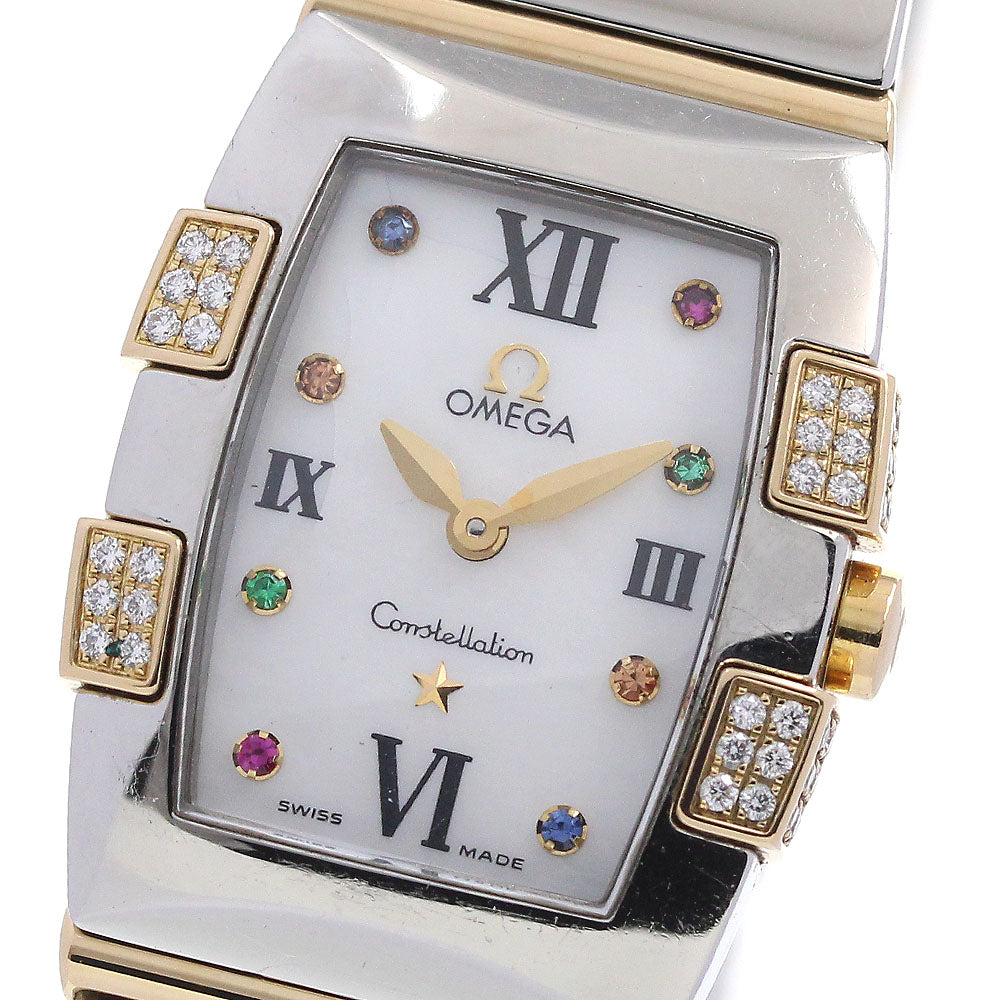 OMEGA Constellation Mini Quadrella 1284.79 Diamond White shell Dial Quartz Ladies Watch_863332
