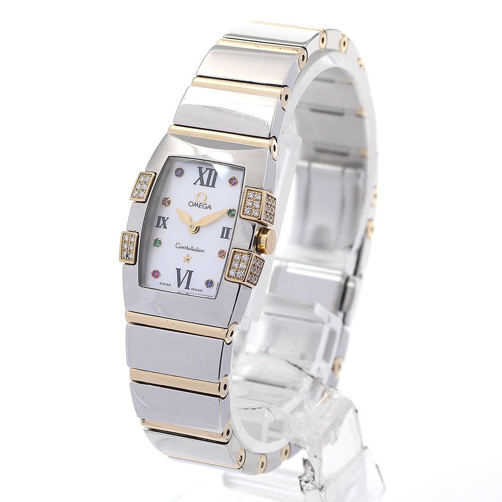 OMEGA Constellation Mini Quadrella 1284.79 Diamond White shell Dial Quartz Ladies Watch_863332