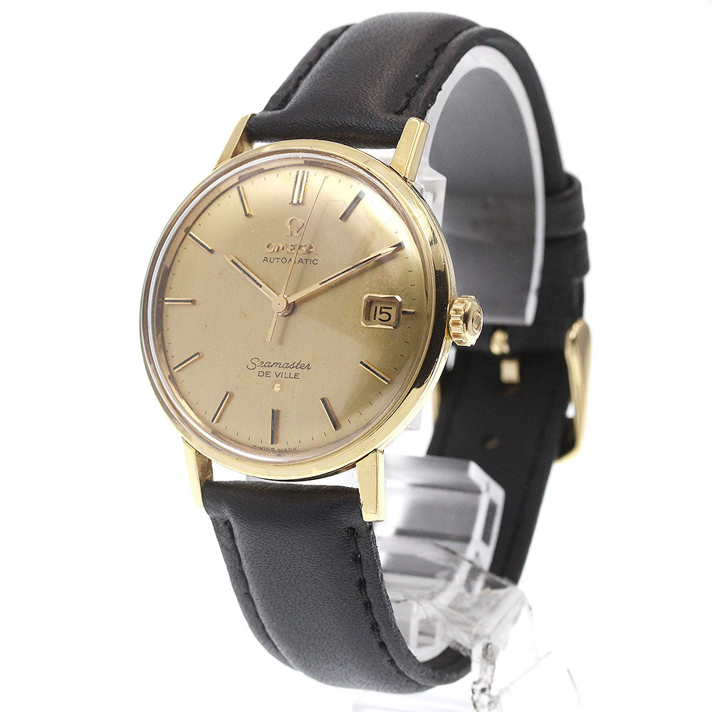 OMEGA SeamasterDe Ville K18YG date Gold Dial Automatic Men's Watch_863350