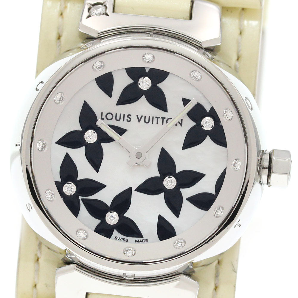 LOUIS VUITTON Tambour Lovely Diamonds Q121I White shell Dial Quartz Ladies Watch_863427