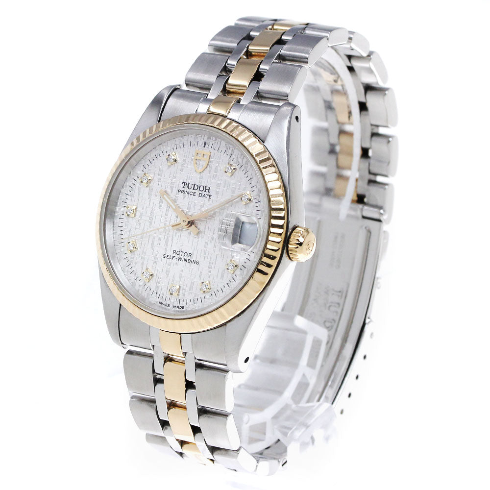 TUDOR Prince Date 74033G 10P diamond Silver Dial Automatic Men's Watch_863462