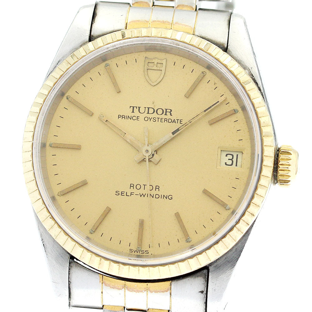 TUDOR Prince Oyster Date 75403N Cal.2824-2 YG bezel Automatic Boy's Watch_863496