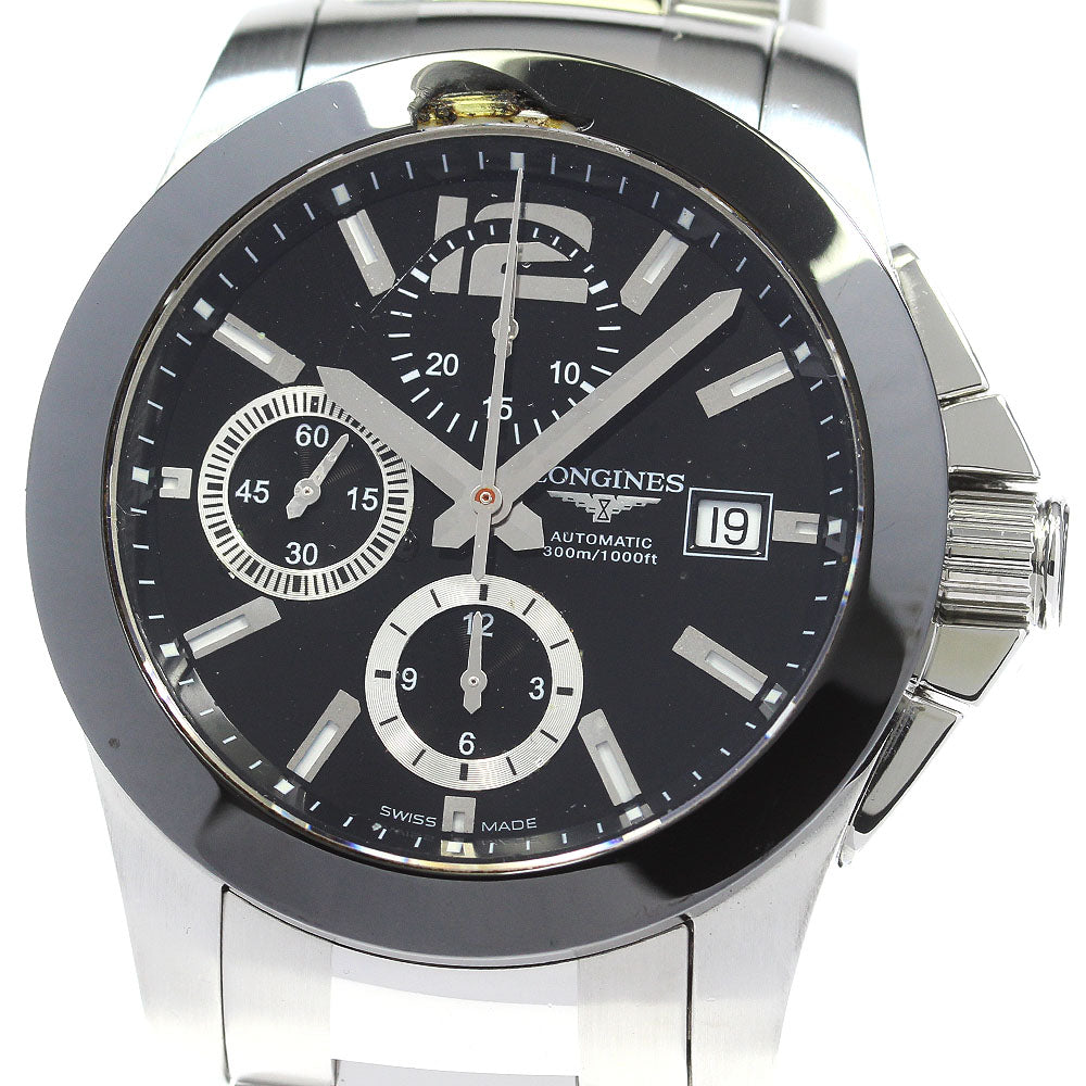 LONGINES Conquest L3.661.4 Chronograph black Dial Automatic Men's Watch_863510