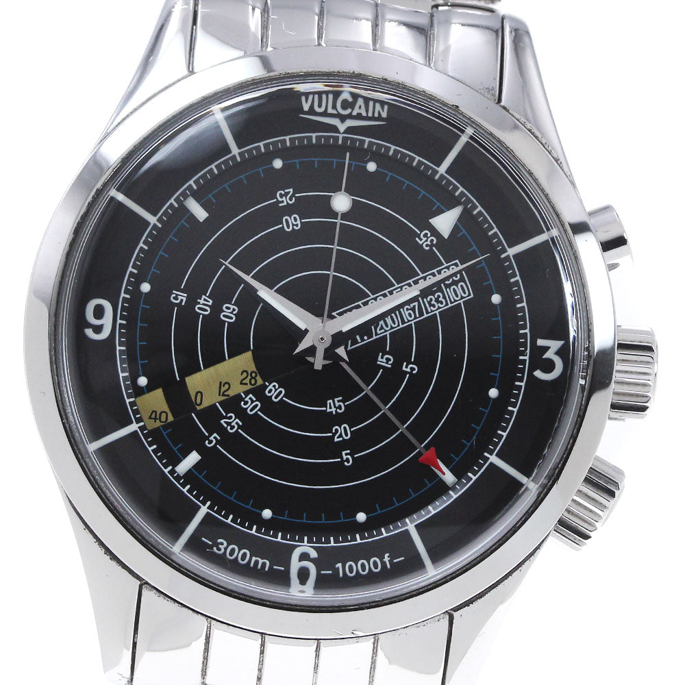 VULCAIN Cricket Nautical 100107.024 Black Dial Hand Winding Men's Watch_863525
