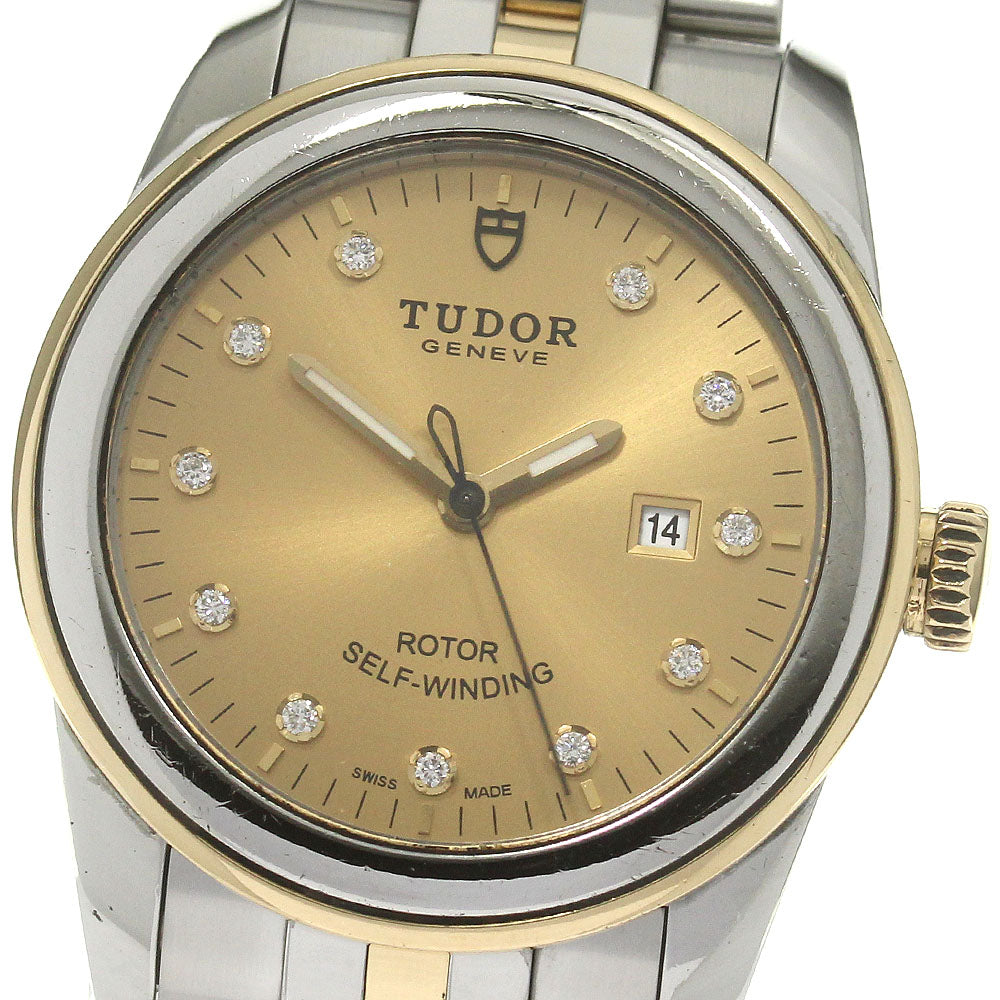 TUDOR Glamor date 53003 11P Diamond YG2 tone Automatic Ladies Watch_863552