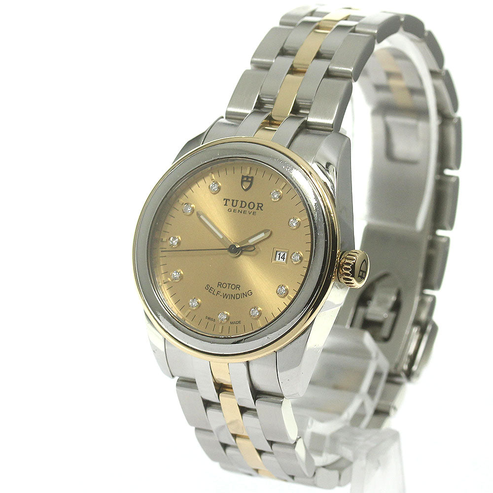 TUDOR Glamor date 53003 11P Diamond YG2 tone Automatic Ladies Watch_863552