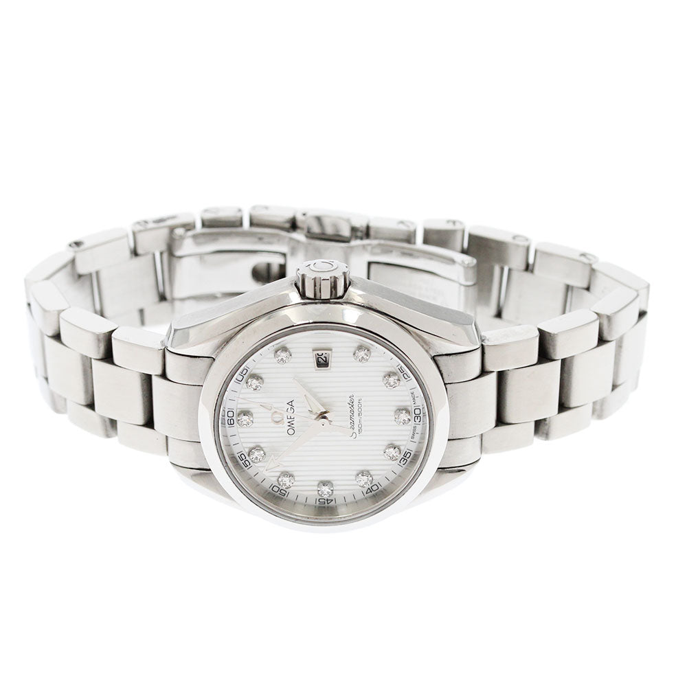 OMEGA Seamaster Aqua Terra 231.10.30.61.55.001 11P diamond White shell Dial Quartz Ladies Watch_863566