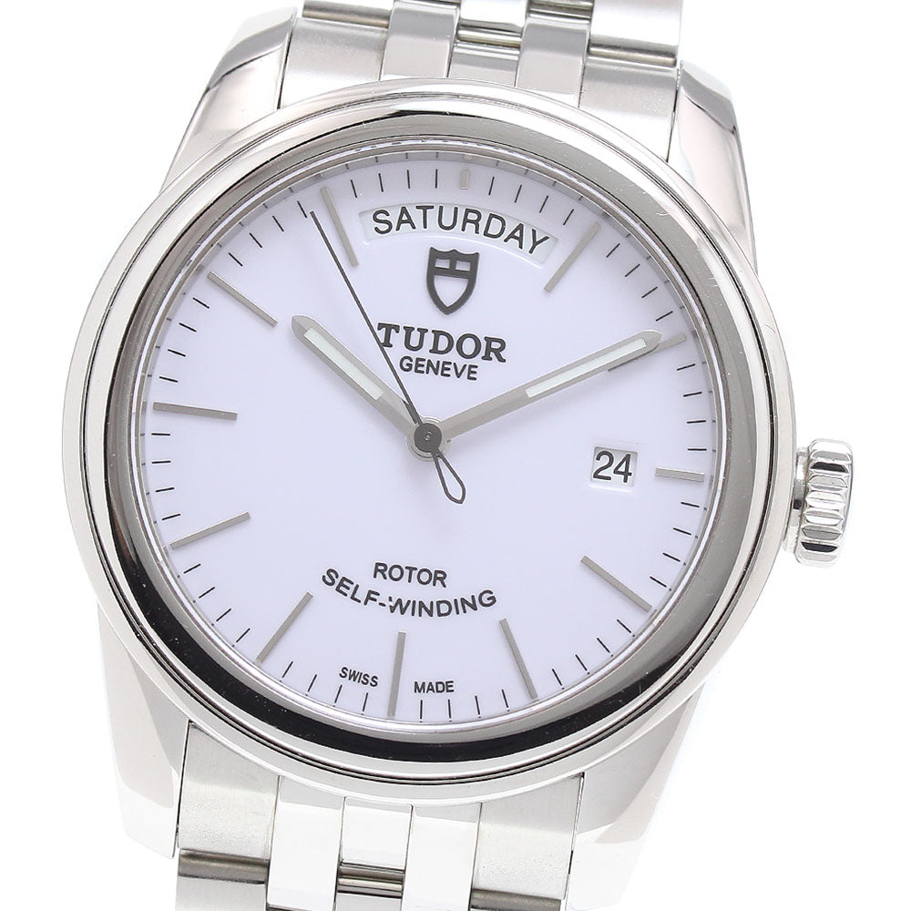 TUDOR Glamour 56000 Date day white Dial Automatic Men's Watch_863598