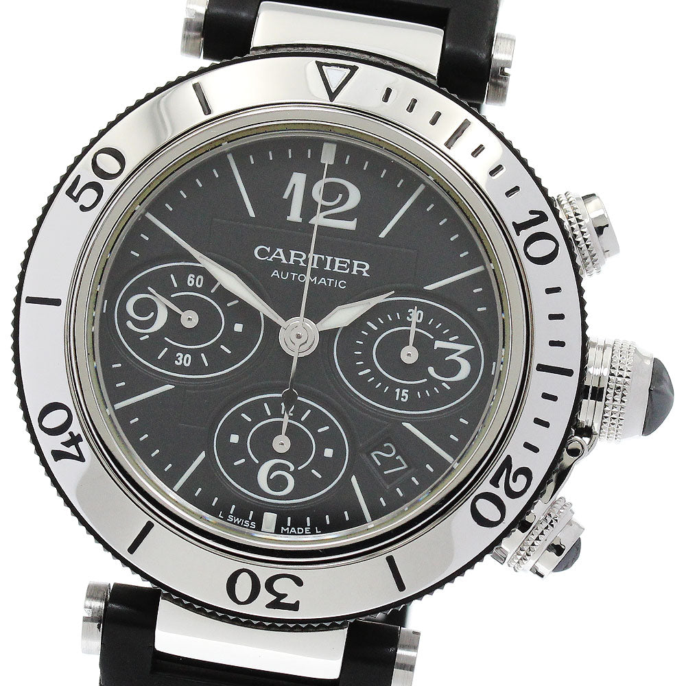 CARTIER Pacha Sea timer W31088U2 Date Chronograph black Dial Automatic Men's Watch_863622
