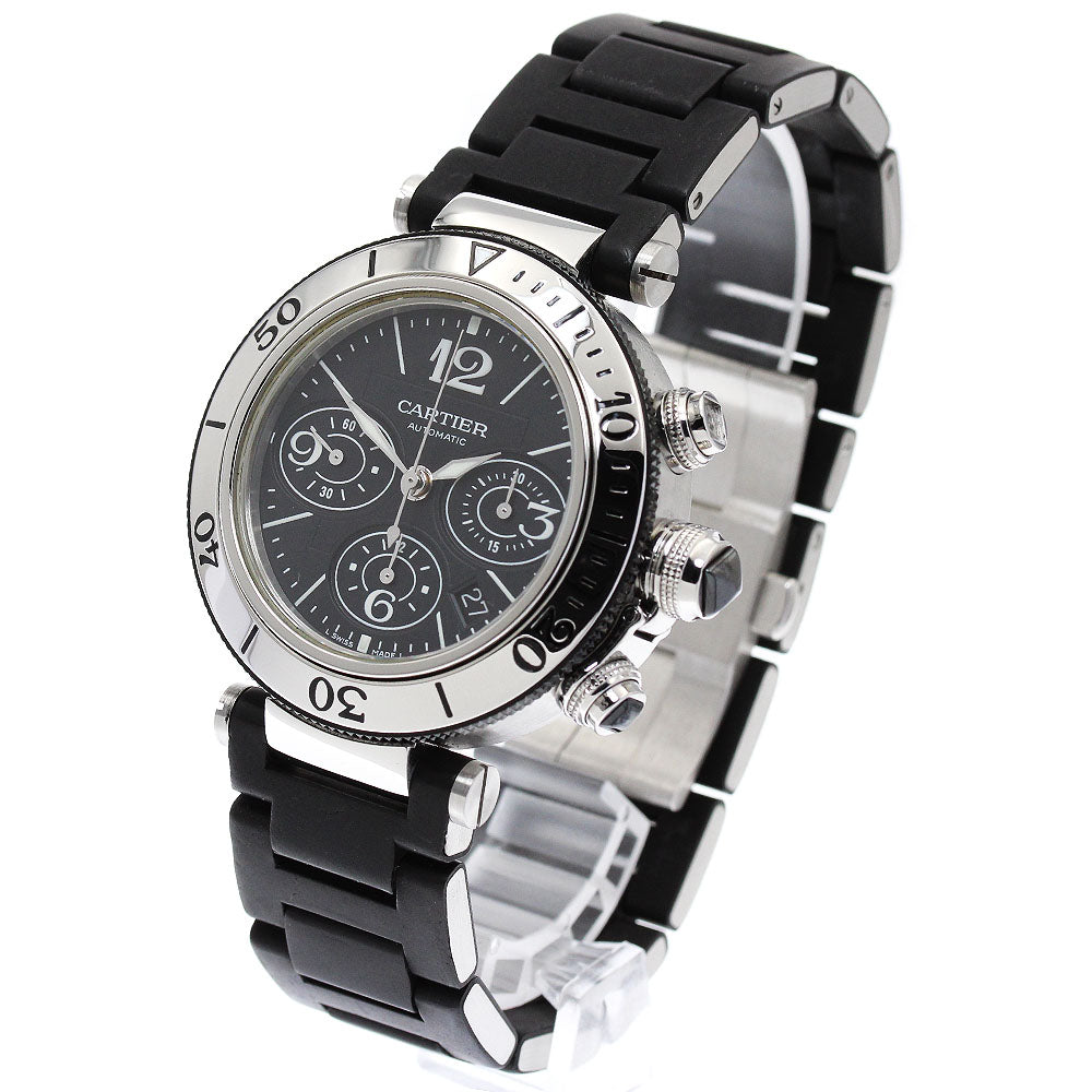 CARTIER Pacha Sea timer W31088U2 Date Chronograph black Dial Automatic Men's Watch_863622