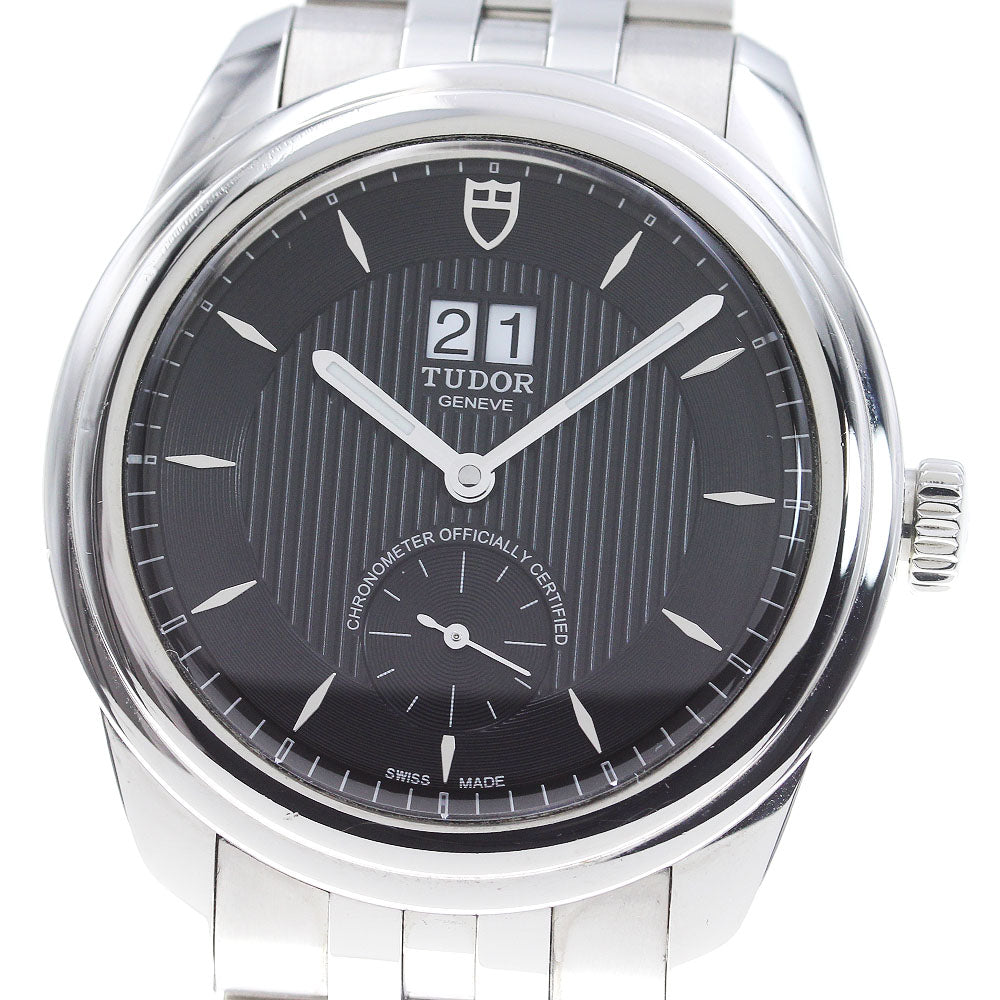 TUDOR Glamour 57100 Double date black Dial Automatic Men's Watch_863637