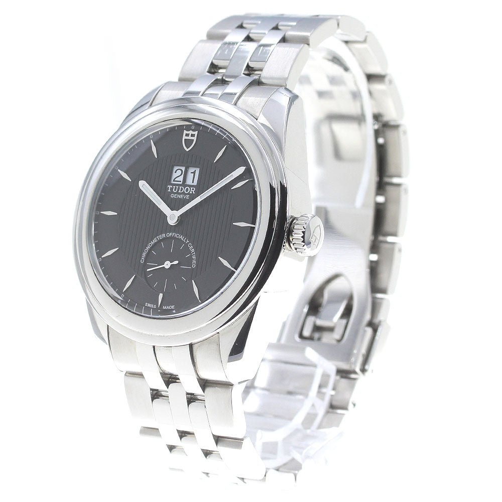 TUDOR Glamour 57100 Double date black Dial Automatic Men's Watch_863637