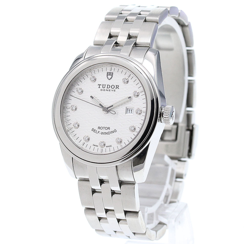 TUDOR Glamour 53000 11P Diamond Date Silver Dial Automatic Boy's Watch_863639