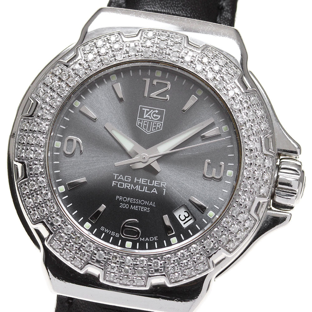 TAG HEUER Formula 1 WAC1218 Diamond Bezel gray Dial Quartz Ladies Watch_863649