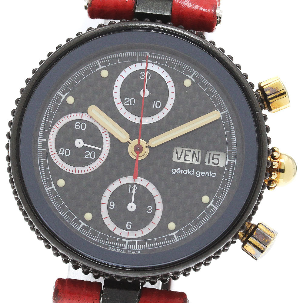 Gerald Genta jeffica G2989.7 Chronograph day date black Dial Automatic Men's Watch_863659