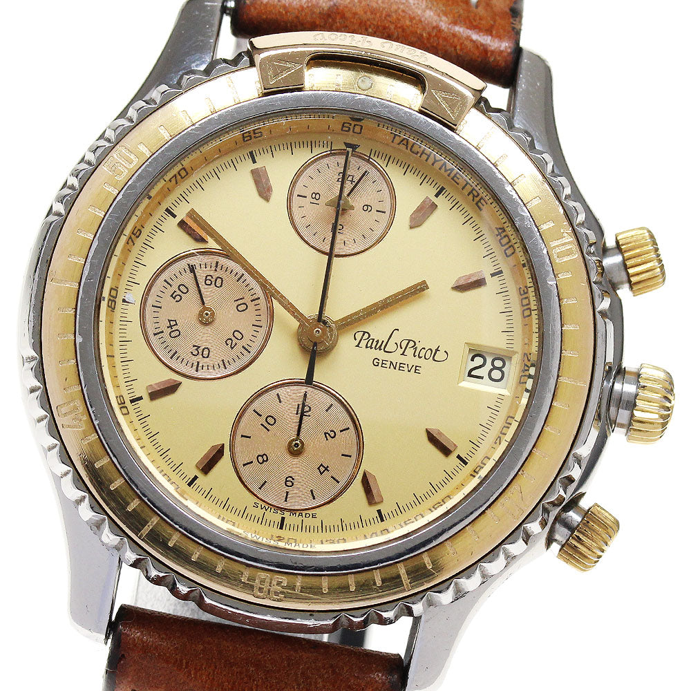 PaulPicot 5091 Chronograph gold Dial Automatic Men's Watch_863660