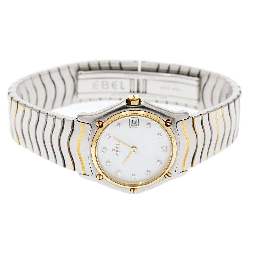 EBEL Classic wave 184908 11P Diamond Date White shell Dial Quartz Ladies_863662