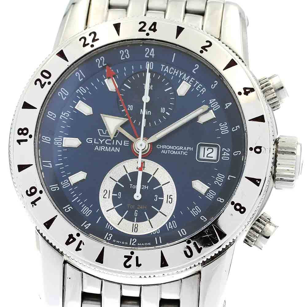 GLYCINE Airman 3840 Date Chronograph Navy Dial Automatic Men's Watch_863679
