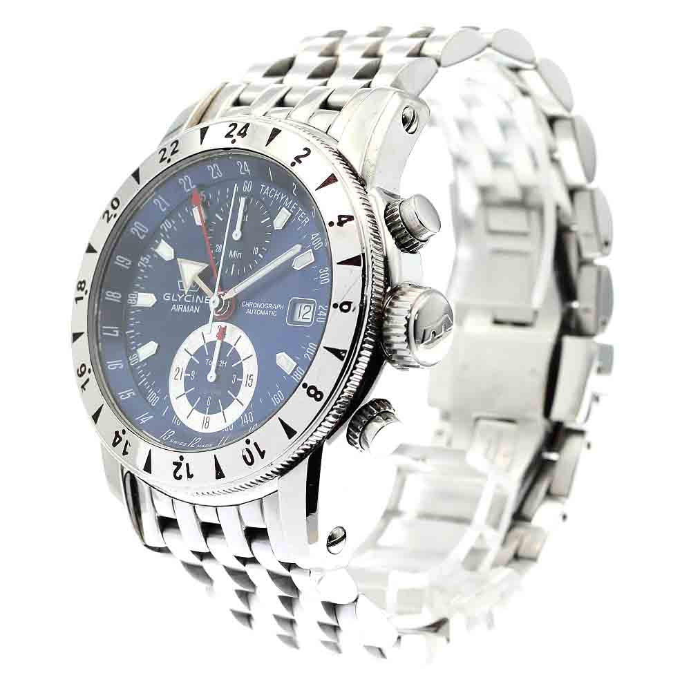 GLYCINE Airman 3840 Date Chronograph Navy Dial Automatic Men's Watch_863679