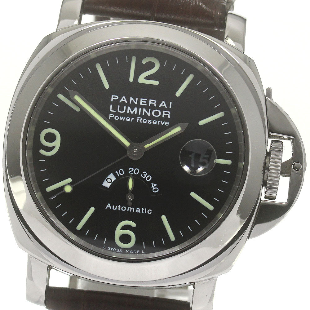 PANERAI Luminor PAM00027 Date power reserve black Dial Automatic Men's Watch_863682
