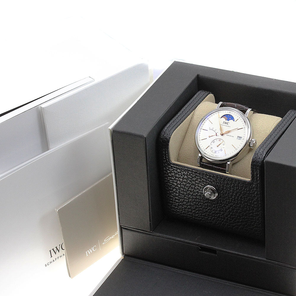 IWC SCHAFFHAUSEN Portofino IW516401 Moon phase Silver Dial Hand Winding Men's Watch_863721