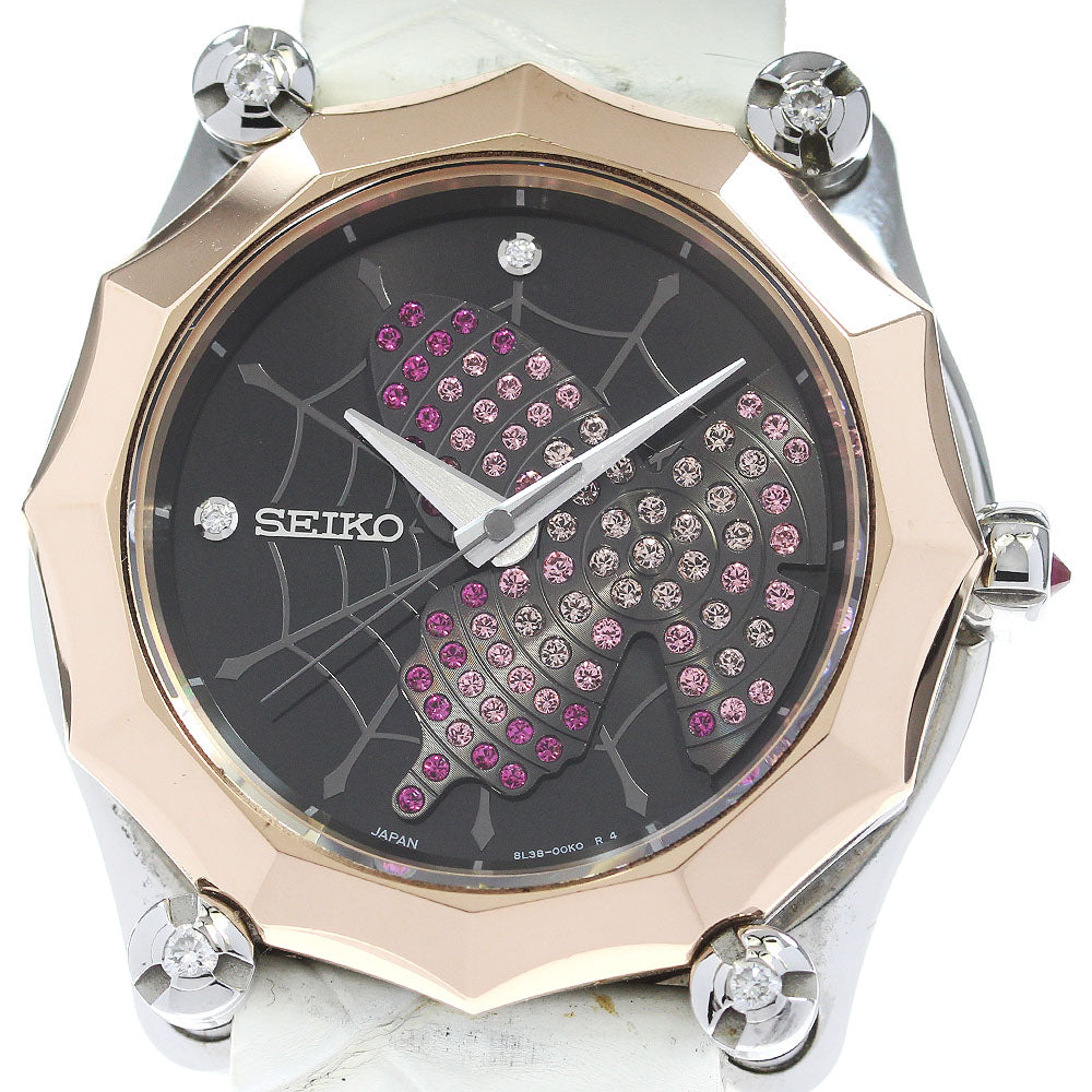 SEIKO Lady Galante STLL004/8L38-00L0 2P Diamond K18PG Ruby/Swarovski Black / purple Dial Automatic Ladies Watch_863735