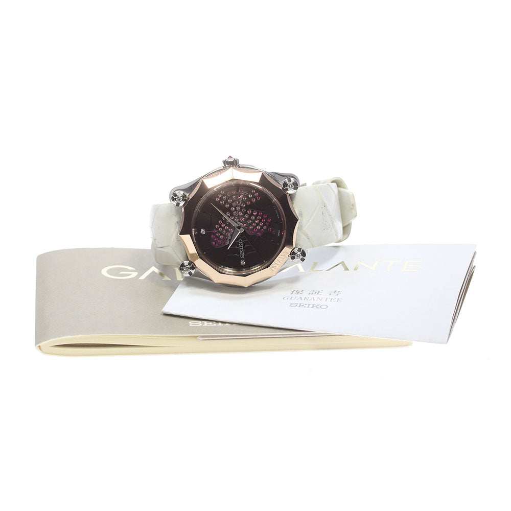 SEIKO Lady Galante STLL004/8L38-00L0 2P Diamond K18PG Ruby/Swarovski Black / purple Dial Automatic Ladies Watch_863735