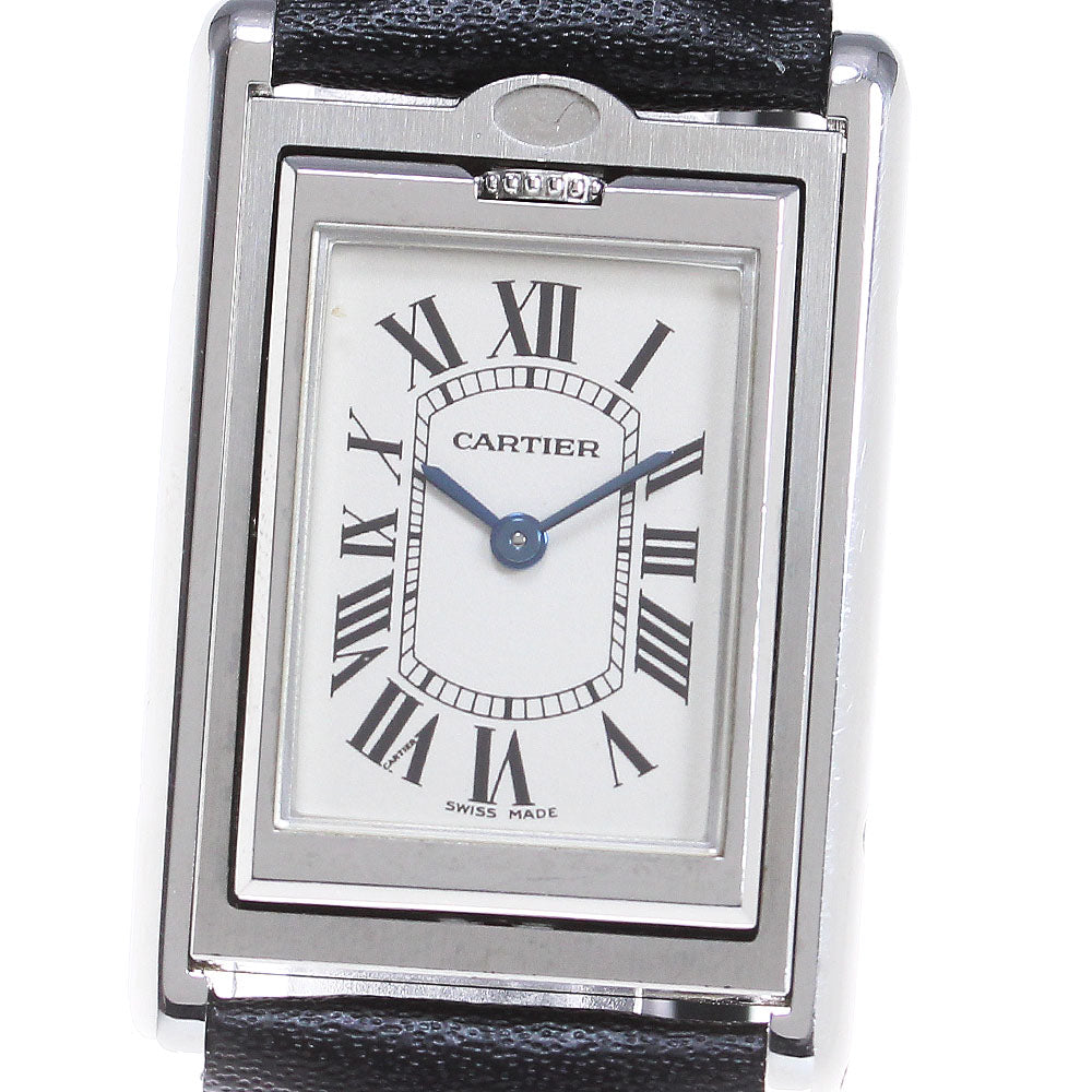 CARTIER Tank bath curant W10X1258 Silver Dial Quartz Men's Watch_863738