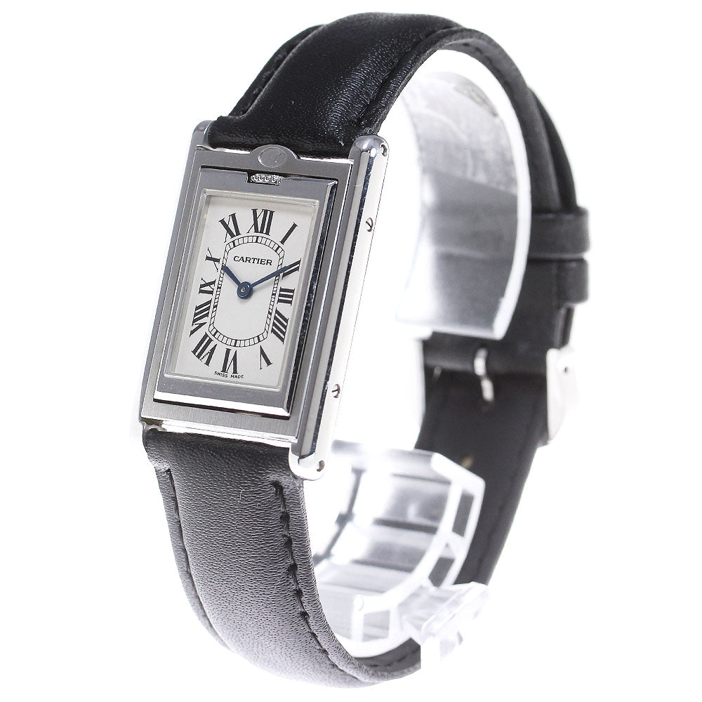 CARTIER Tank bath curant W10X1258 Silver Dial Quartz Men's Watch_863738
