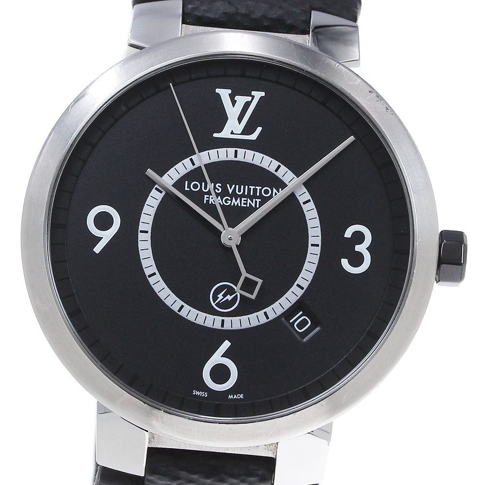 LOUIS VUITTON Tambour Slim Fragment Design Q1DM1 Black Dial Quartz Men's _863760