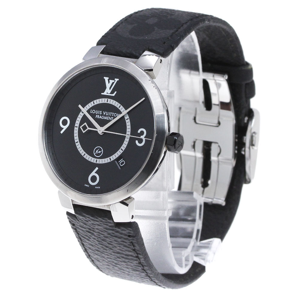 LOUIS VUITTON Tambour Slim Fragment Design Q1DM1 Black Dial Quartz Men's _863760