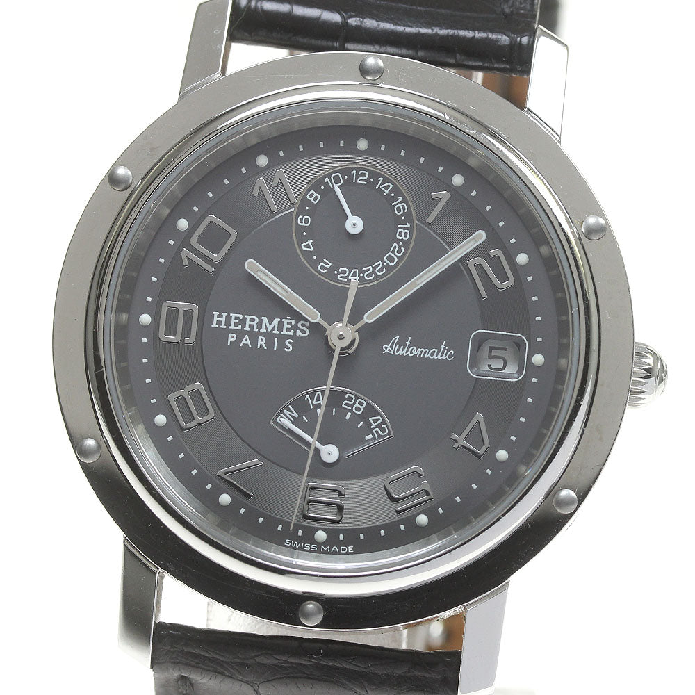 HERMES Clipper CL2.810 Power reserve date gray Dial Automatic Men's Watch_863783