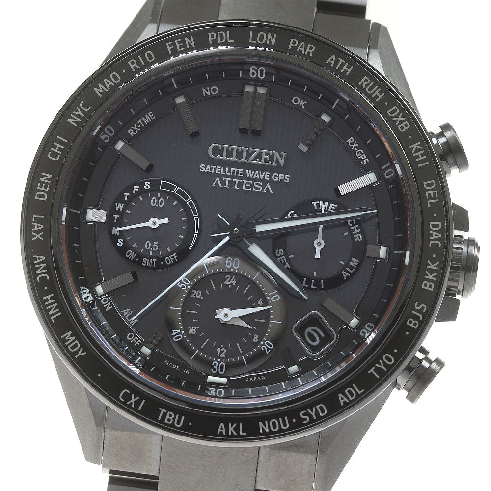 CITIZEN Atessa Satellite Wave CC4055-65E Date Solar Powered Radio Men's _863815
