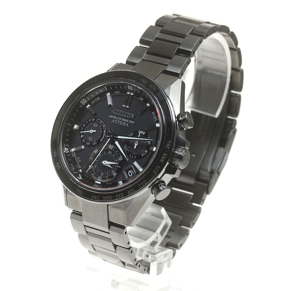 CITIZEN Atessa Satellite Wave CC4055-65E Date Solar Powered Radio Men's _863815