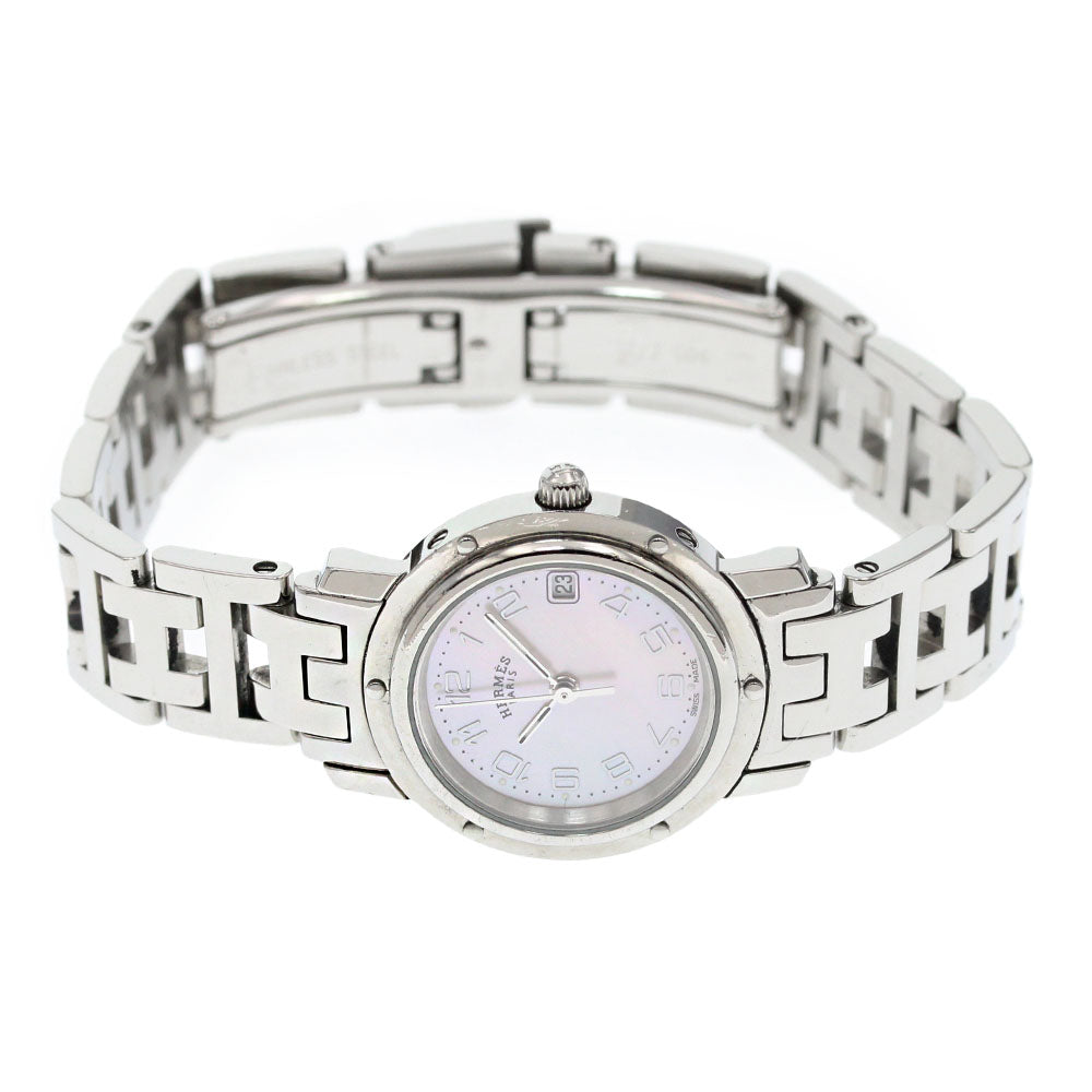 HERMES Clipper CL4.210 Date Pink shell Dial Quartz Ladies Watch_863852