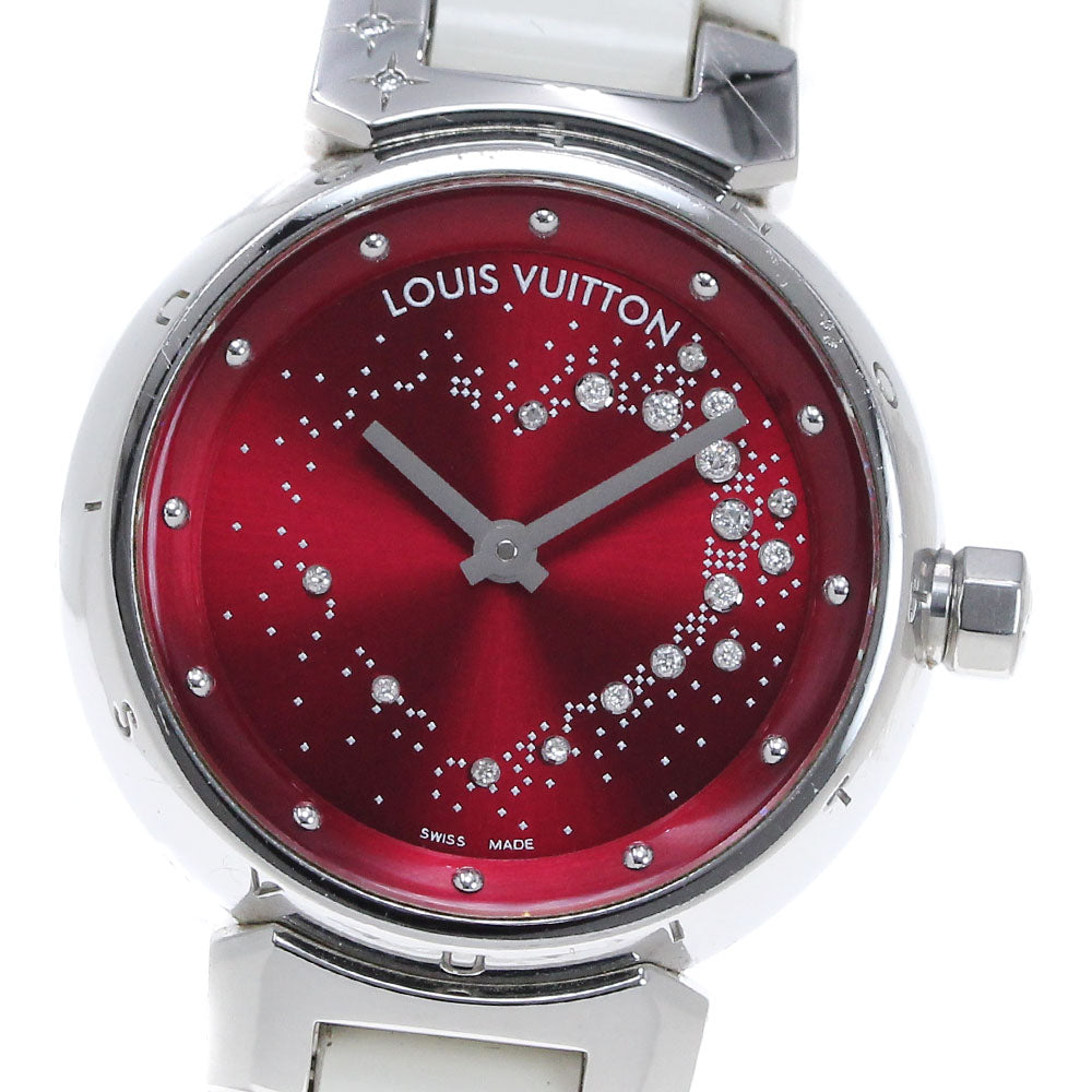 LOUIS VUITTON Tambour attraction Q12M2 Red Dial Quartz Ladies Watch_863884
