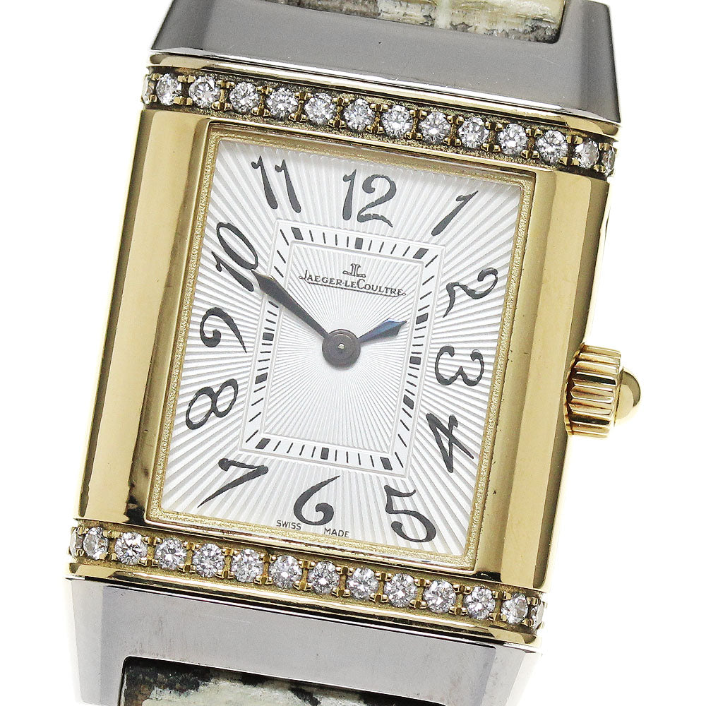 JAEGER-LECOULTRE Reverso 265.5.08 K18 YG diamond Silver Dial Quartz Ladies Watch_863895