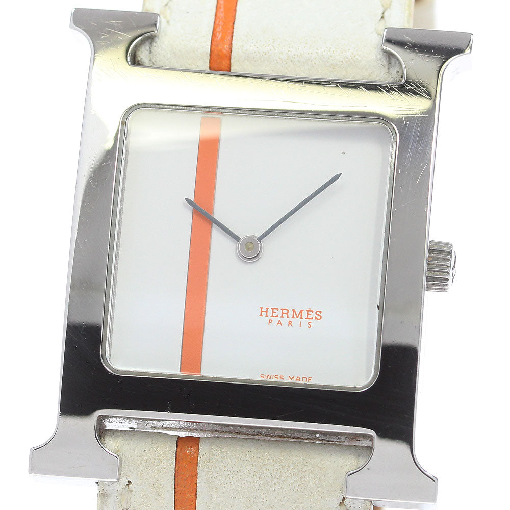 HERMES H watch HH1.510 White / orange Dial Quartz Boy's Watch_863897