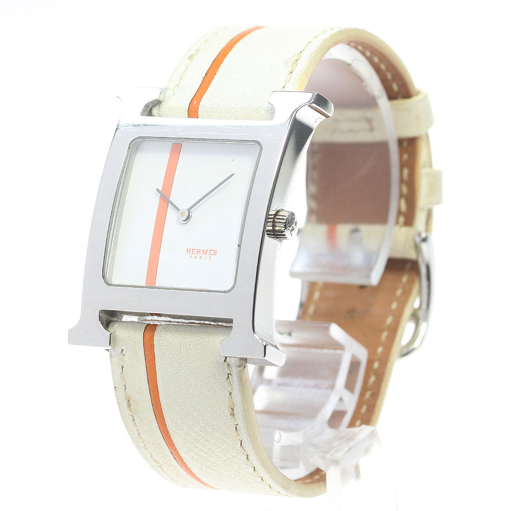 HERMES H watch HH1.510 White / orange Dial Quartz Boy's Watch_863897