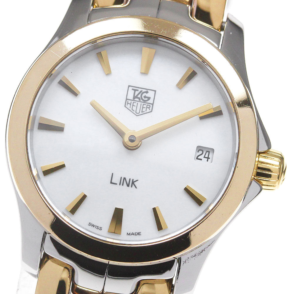 TAG HEUER mini link WJF1450 Date White shell Dial Quartz Ladies Watch_863989