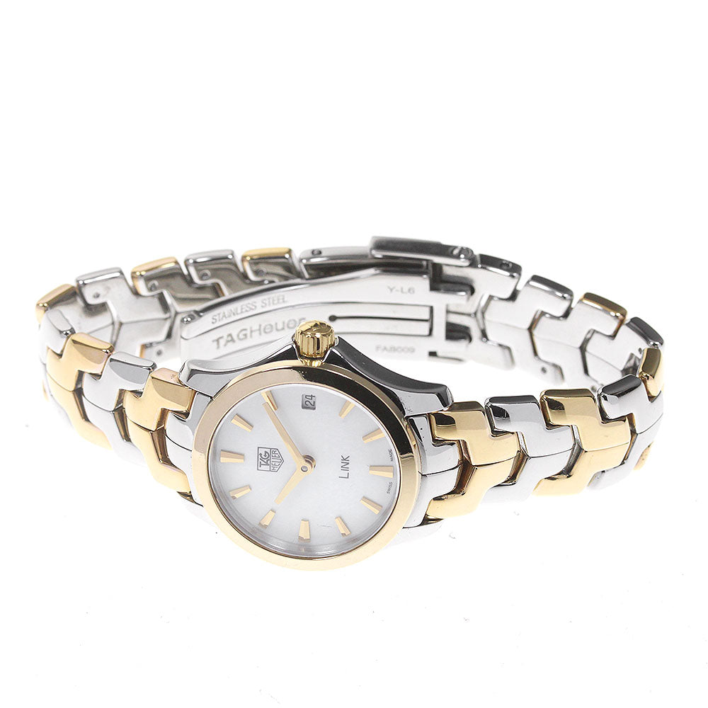 TAG HEUER mini link WJF1450 Date White shell Dial Quartz Ladies Watch_863989