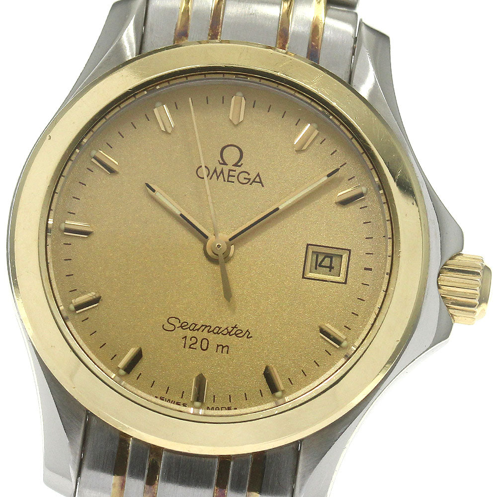 OMEGA Seamaster120 YG2 tone Gold Dial Quartz Ladies Watch_864006