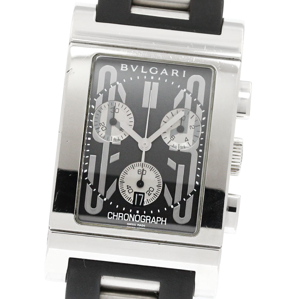 BVLGARI Rettangolo RTC49S Chronograph black Dial Quartz Men's Watch_864024