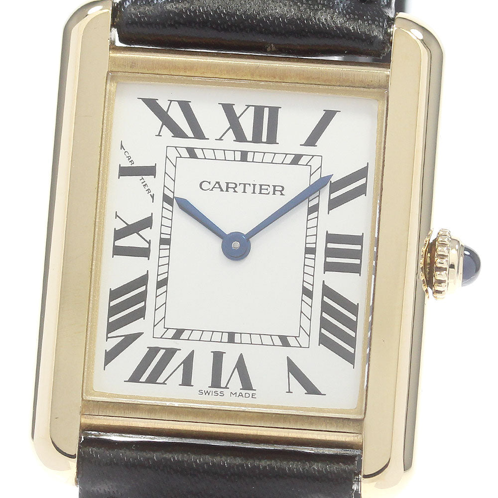 CARTIER Tank solo SM W5200002 K18YGBezel Silver Dial Quartz Ladies Watch_864089
